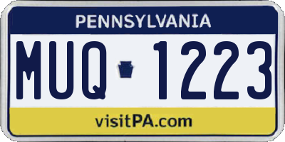 PA license plate MUQ1223