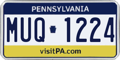 PA license plate MUQ1224