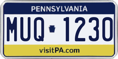 PA license plate MUQ1230