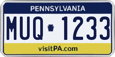 PA license plate MUQ1233