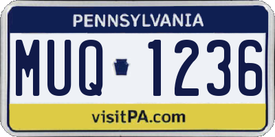 PA license plate MUQ1236