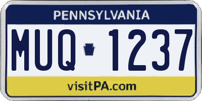 PA license plate MUQ1237