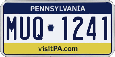 PA license plate MUQ1241