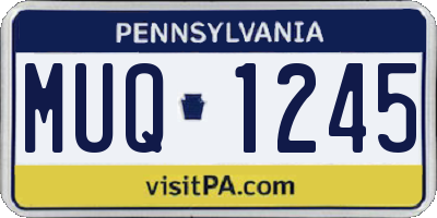 PA license plate MUQ1245