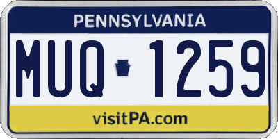 PA license plate MUQ1259