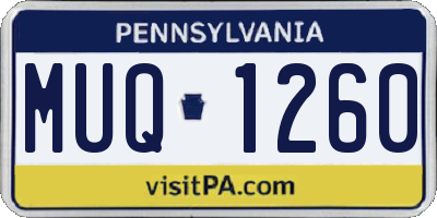 PA license plate MUQ1260