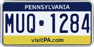PA license plate MUQ1284