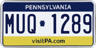 PA license plate MUQ1289