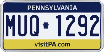 PA license plate MUQ1292