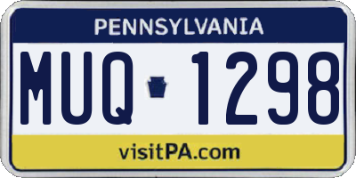 PA license plate MUQ1298