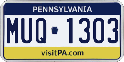PA license plate MUQ1303