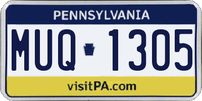 PA license plate MUQ1305