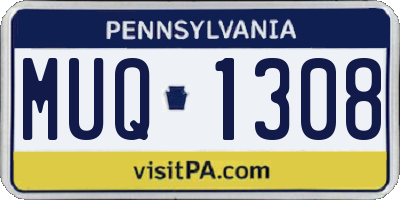 PA license plate MUQ1308