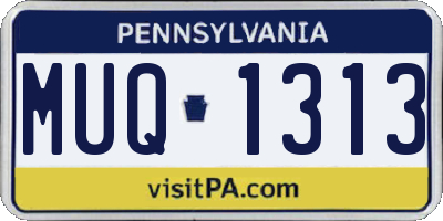 PA license plate MUQ1313