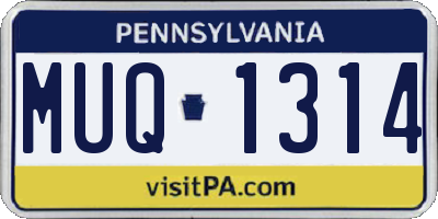 PA license plate MUQ1314