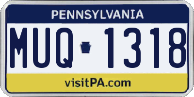 PA license plate MUQ1318