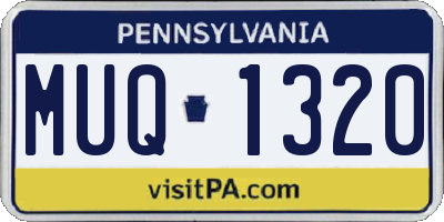 PA license plate MUQ1320