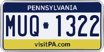 PA license plate MUQ1322