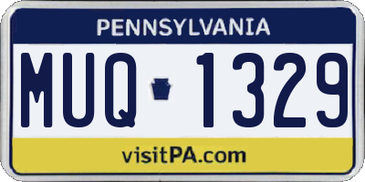 PA license plate MUQ1329