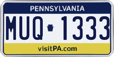 PA license plate MUQ1333