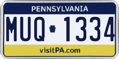 PA license plate MUQ1334