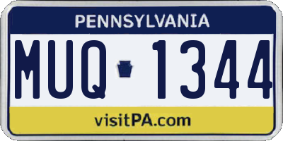 PA license plate MUQ1344