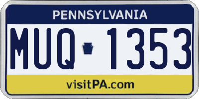 PA license plate MUQ1353