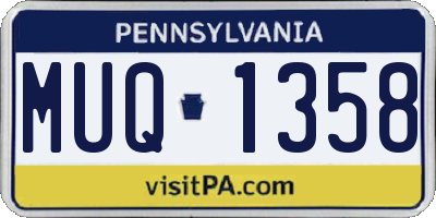 PA license plate MUQ1358