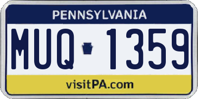 PA license plate MUQ1359