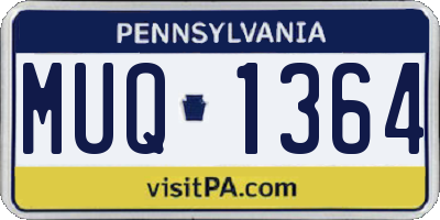 PA license plate MUQ1364
