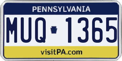 PA license plate MUQ1365