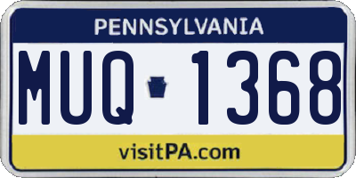 PA license plate MUQ1368