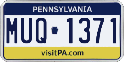 PA license plate MUQ1371
