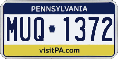 PA license plate MUQ1372