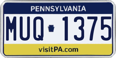PA license plate MUQ1375