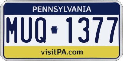 PA license plate MUQ1377