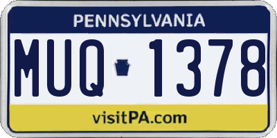 PA license plate MUQ1378