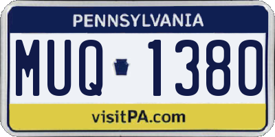 PA license plate MUQ1380