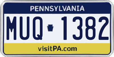 PA license plate MUQ1382
