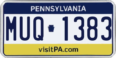 PA license plate MUQ1383