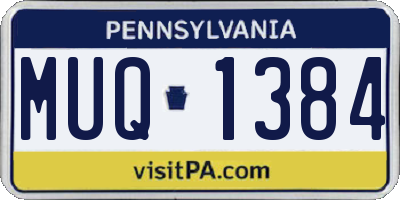 PA license plate MUQ1384