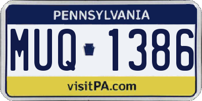 PA license plate MUQ1386
