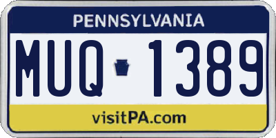 PA license plate MUQ1389