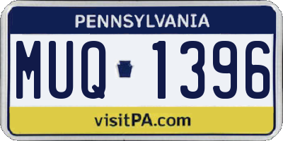 PA license plate MUQ1396