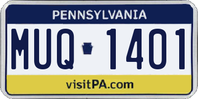 PA license plate MUQ1401