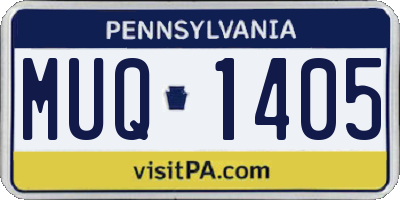PA license plate MUQ1405