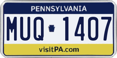 PA license plate MUQ1407