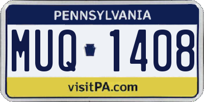 PA license plate MUQ1408