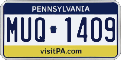 PA license plate MUQ1409