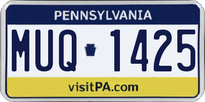 PA license plate MUQ1425
